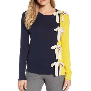 NWT Halogen Bow Front Color Block Sweater